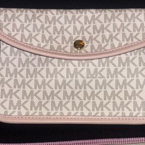 Michael Kors Pink and Gray Monogram Pouch